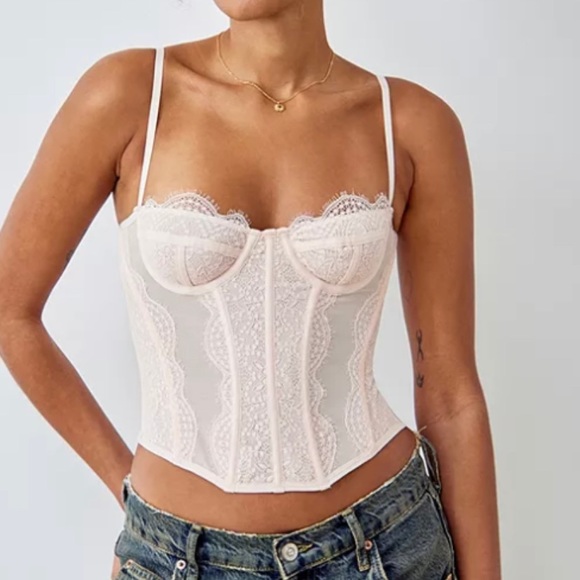 Urban Outfitters Corset Top White - Picture 1 of 3
